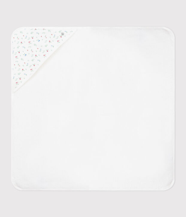 Capa de ba&ntilde;o de algod&oacute;n para beb&eacute; blanco/multicolor