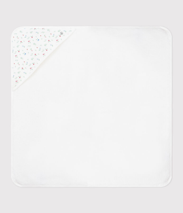 Capa de ba&ntilde;o de algod&oacute;n para beb&eacute; blanco/multicolor