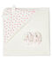 Estuche con toalla cuadrada de baño y patucos para bebé de rizo y punto. blanco MARSHMALLOW/rosa GROSEILLER