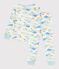 Pijama infantil de algodón con estampado blanco MARSHMALLOW/blanco MULTICO