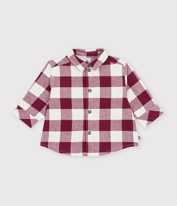 Camisa de franela a cuadros para beb&eacute; marron/beige