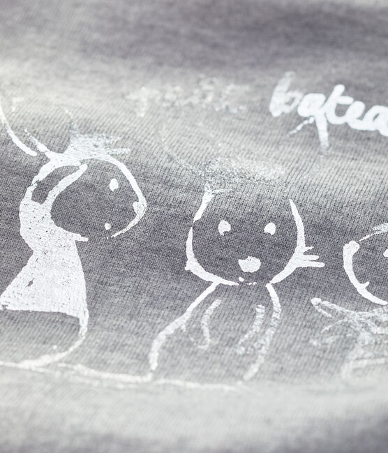 Camiseta de manga larga a rayas para bebé niño gris SUBWAY CHINE