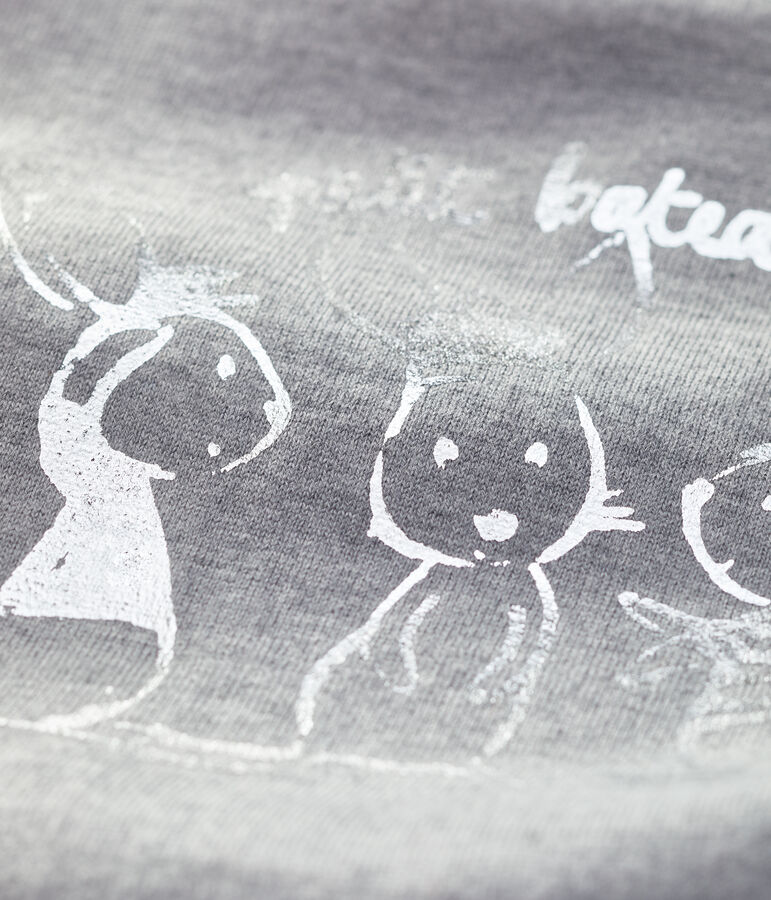 Camiseta de manga larga a rayas para beb&eacute; ni&ntilde;o gris