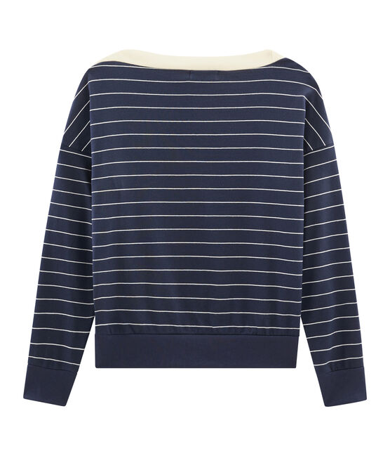 Sudadera de manga larga para mujer azul SMOKING/beige COQUILLE