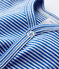 Pijama enterizo sin pies de rayas azules de algodón de bebé azul PABLITO/blanco MARSHMALLOW