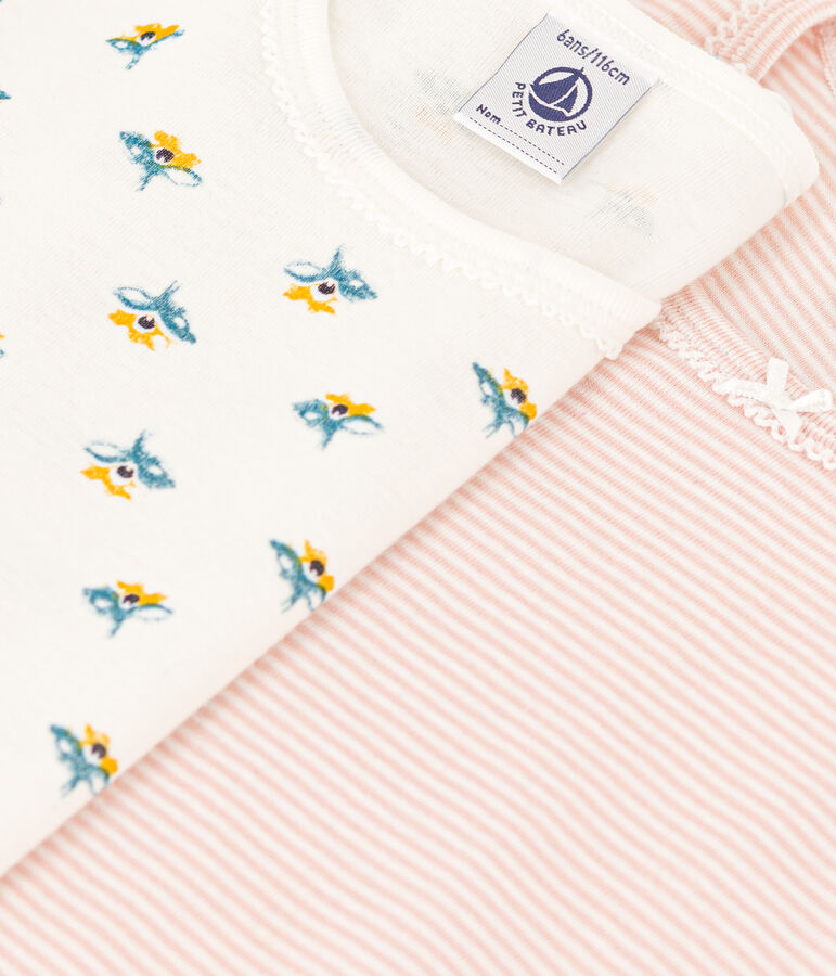 Juego de 2 camisetas de manga larga de algod&oacute;n con flor para ni&ntilde;a multicolor