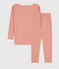Pijama snugfit de algodón milrayas para niño/niña rosa BRANDY/blanco MARSHMALLOW