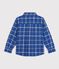 Camisa infantil de algod&oacute;n a cuadros azul/crudo