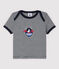 Camiseta de manga corta de algodón de bebé niño azul SMOKING/blanco MARSHMALLOW