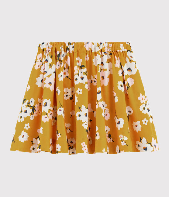 Falda de popelina para niña amarillo BOUDOR/ MULTICO