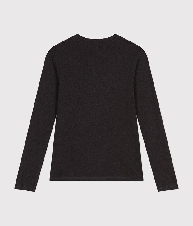 Camiseta L'ICONIQUE de algod&oacute;n de punto cocotte para mujer gris
