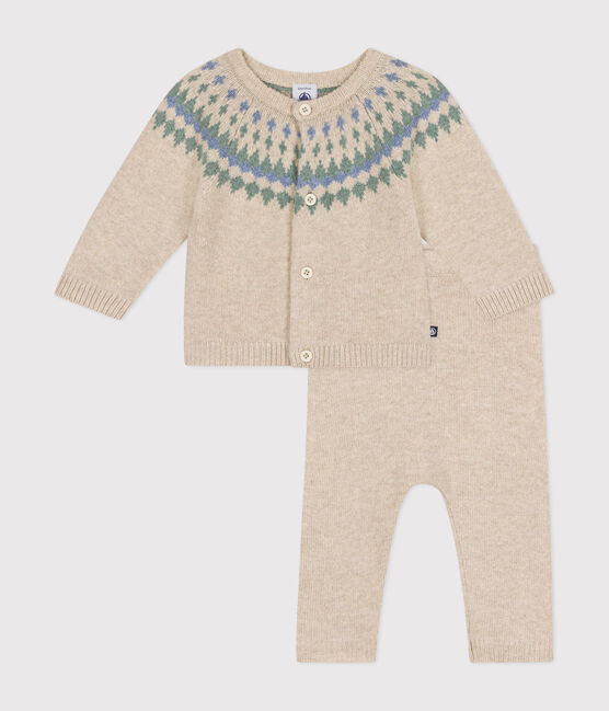 Conjunto tricotado de 2 piezas para bebé blanco AVALANCHE/ MULTICO