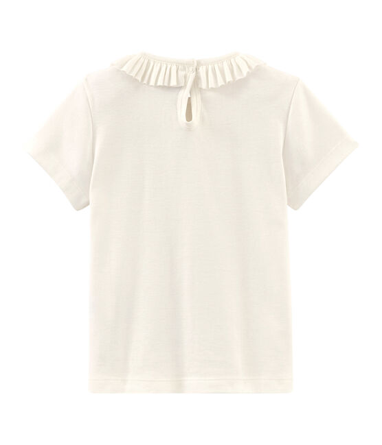 Camiseta manga corta infantil para niña blanco MARSHMALLOW