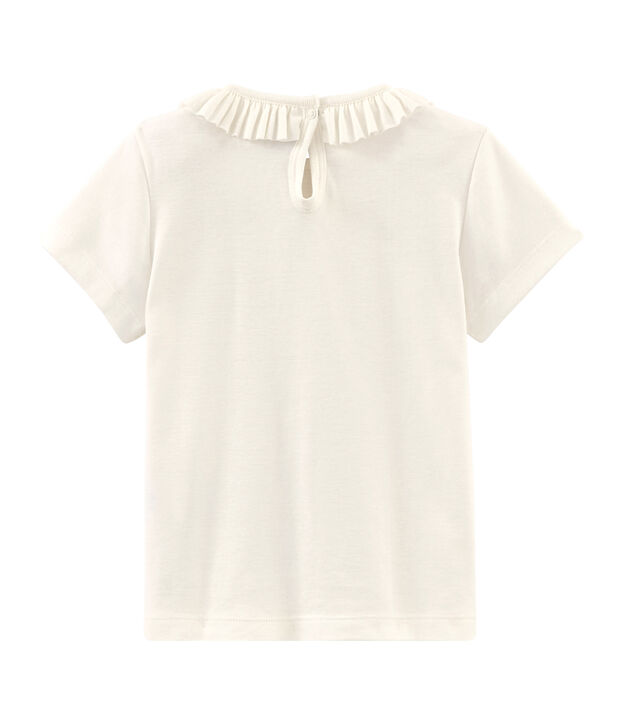 Camiseta manga corta infantil para ni&ntilde;a blanco
