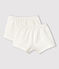 Juego de 2 «culottes» blancos de niña de algodón orgánico variante 1