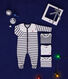 Lote de 1 pijama y 3 bodis de rayas para bebé