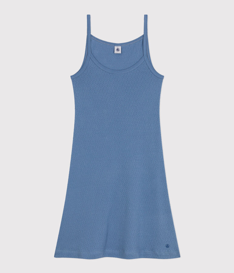 Camis&oacute;n de algod&oacute;n calado para mujer azul BEACH