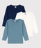 Juego de 3 camisetas de algodón de manga larga para niña / niño variante 1