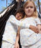 Pijama corto infantil con estampado de arcoíris de algodón  blanco MARSHMALLOW/blanco MULTICO