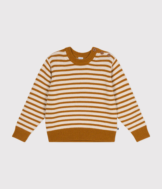 Jersey de lana y algodón para niño blanco AVALANCHE/ ECUREUIL