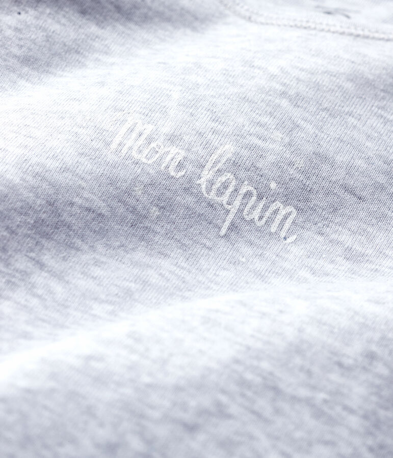 Pijama enterizo gris jaspeado de beb&eacute; de algod&oacute;n ecol&oacute;gico gris POUSSIERE CHINE