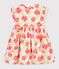 Vestido infantil de algod&oacute;n de manga corta con flores blanco/multicolor