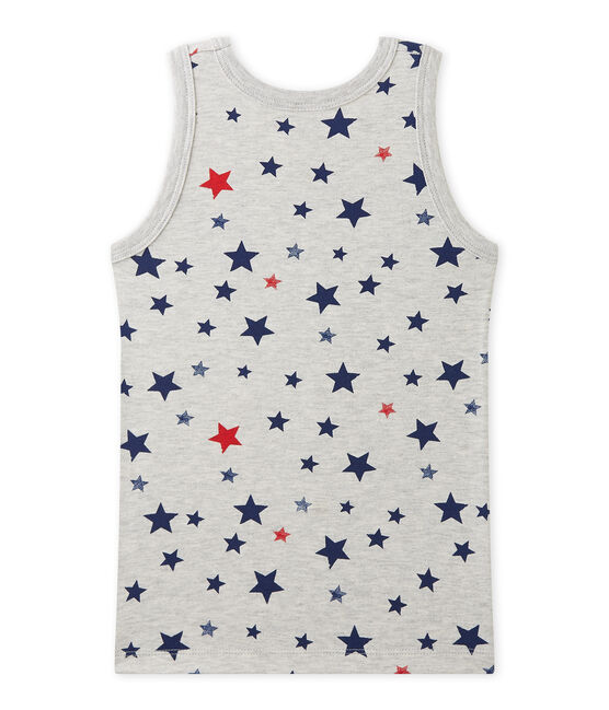 Camiseta sin mangas en jersey stretch estampado gris BELUGA/blanco MULTICO