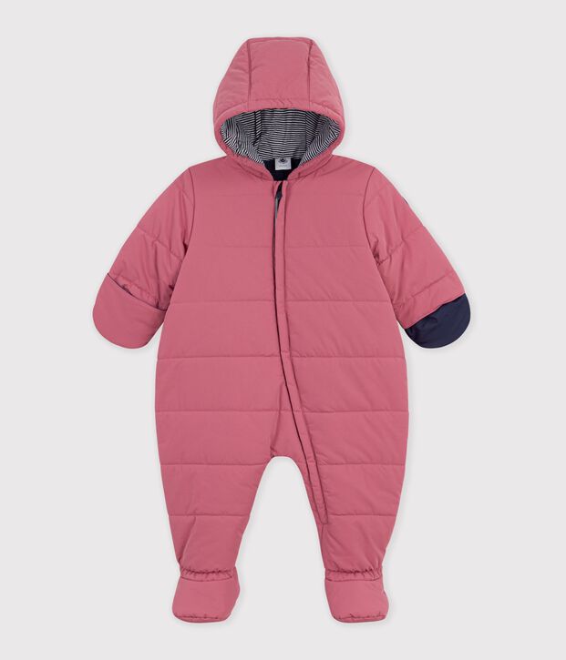 Buzo de poli&eacute;ster liso para beb&eacute; rosa
