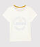 Camiseta de manga corta de algodón de niña blanco MARSHMALLOW