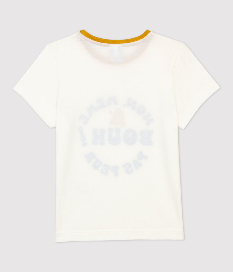 Camiseta de manga corta de algod&oacute;n de ni&ntilde;a blanco MARSHMALLOW