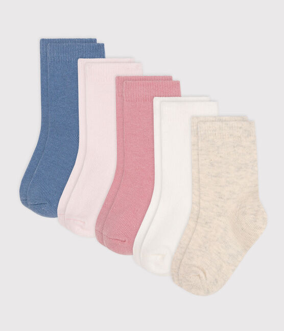 5 pares de calcetines de bebé de algodón lisos variante 2