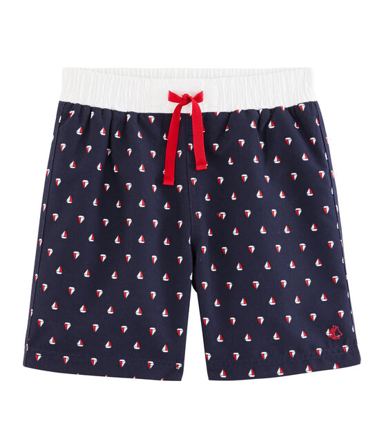 Shorts de playa infantiles para niño azul SUBMARINE/blanco MULTICO