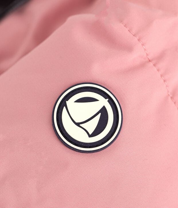 Plum&iacute;fero de poli&eacute;ster liso para beb&eacute; rosa