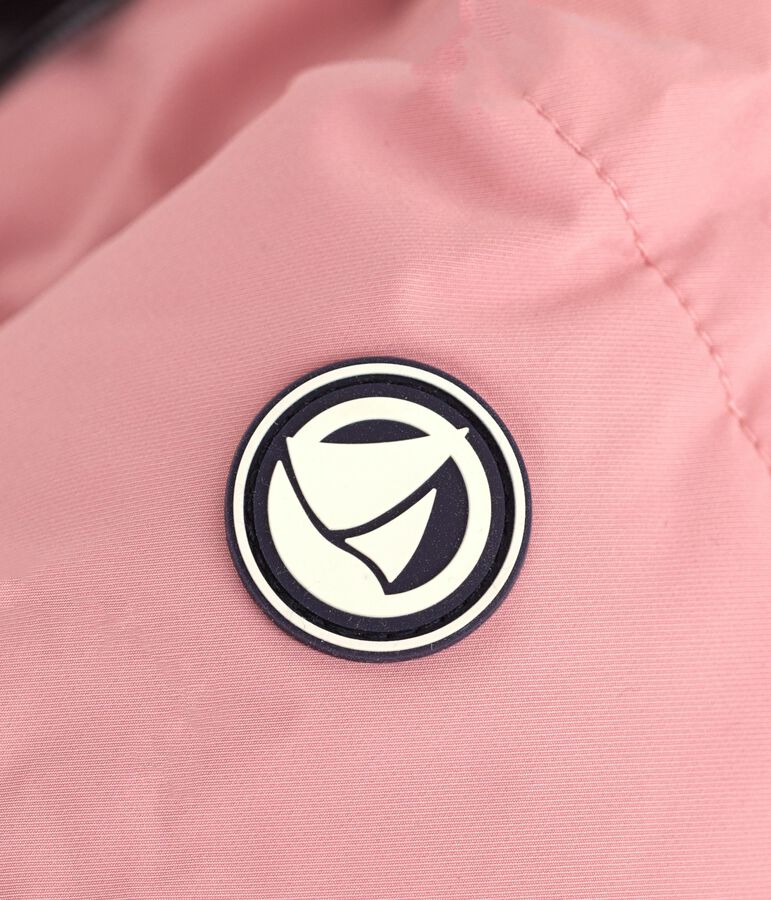 Plum&iacute;fero de poli&eacute;ster liso para beb&eacute; rosa