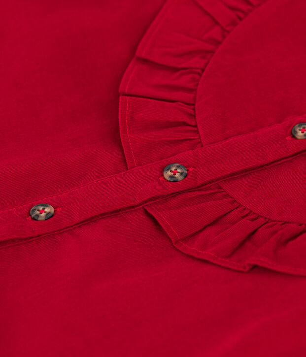 Blusa de terciopelo fino de ni&ntilde;a rojo