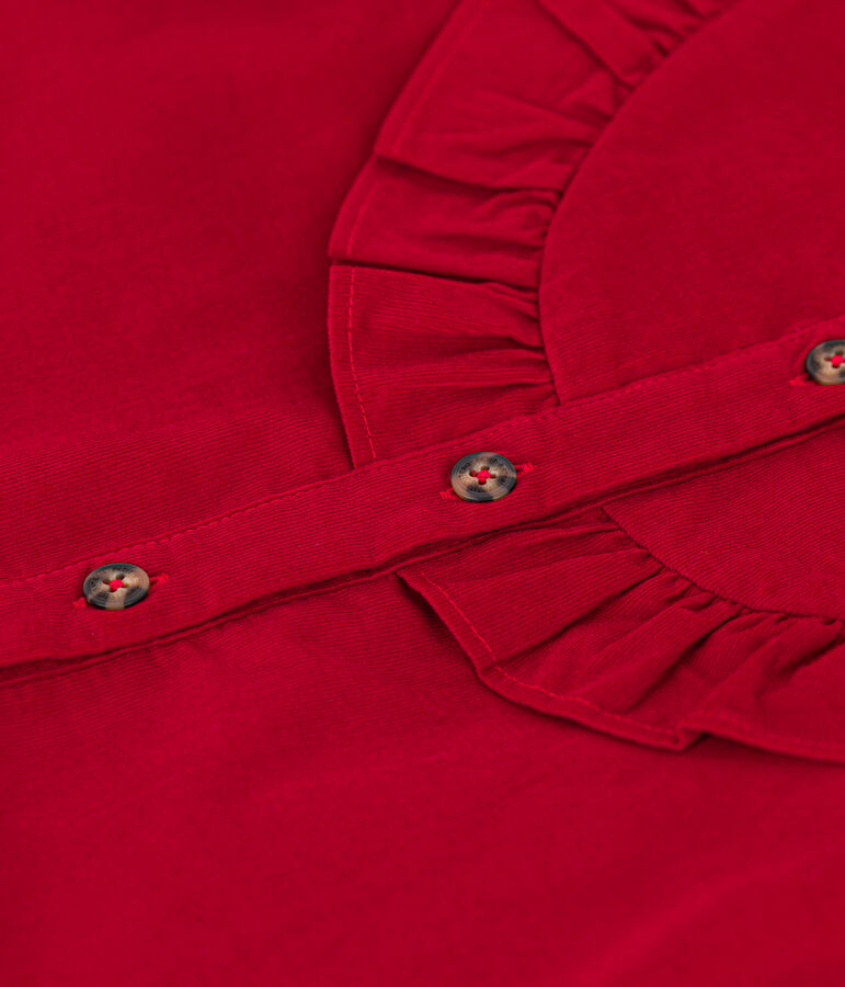 Blusa de terciopelo fino de ni&ntilde;a rojo