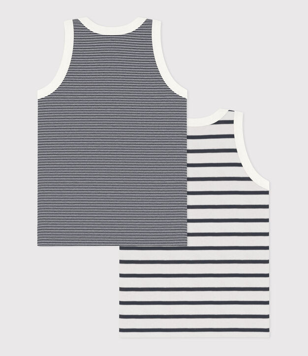 Lote de 2 camisetas de tirantes de rayas de ni&ntilde;o multicolor