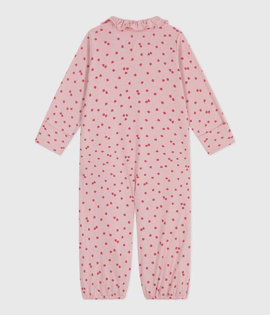Mono saco de algodón con cuello estampado para bebé rosa JOLI/blanco MULTICO