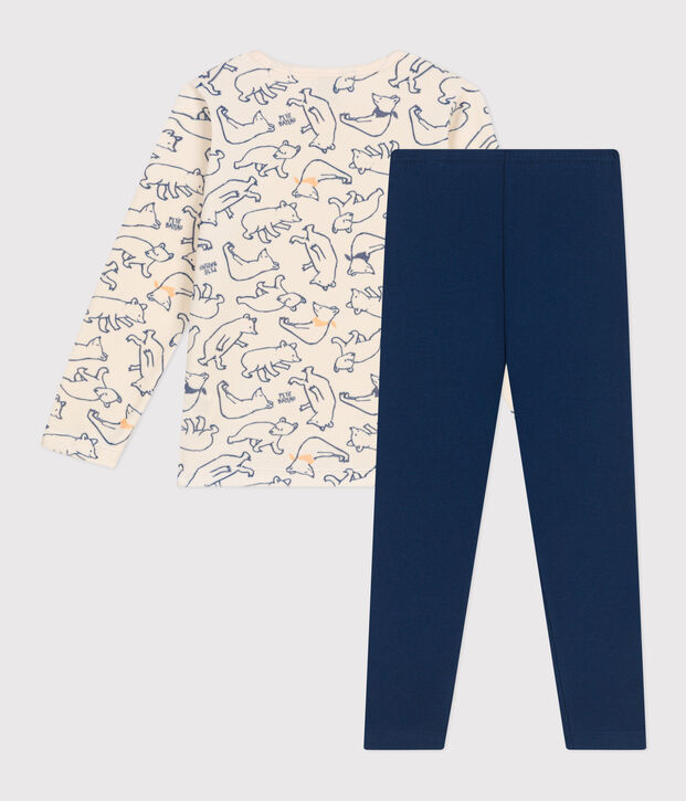 Pijama infantil de terciopelo azul/multicolor