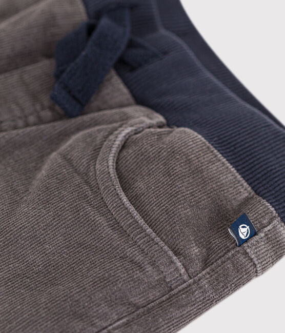 Pantalón recto de terciopelo medio de niña / niño gris BONGRIS