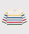 Jersey de lana y algodón a rayas multicolores para bebé blanco MARSHMALLOW/blanco MULTICO