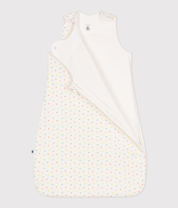 Saco de dormir para beb&eacute; en algod&oacute;n estampado TOG 1.5 blanco/multicolor