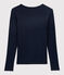 Camiseta ICONICA de punto «cocotte» de algodón para mujer azul SMOKING