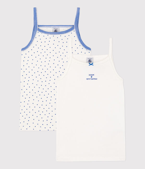 Juego de 2 camisetas de tirantes de algodón para niña variante 1