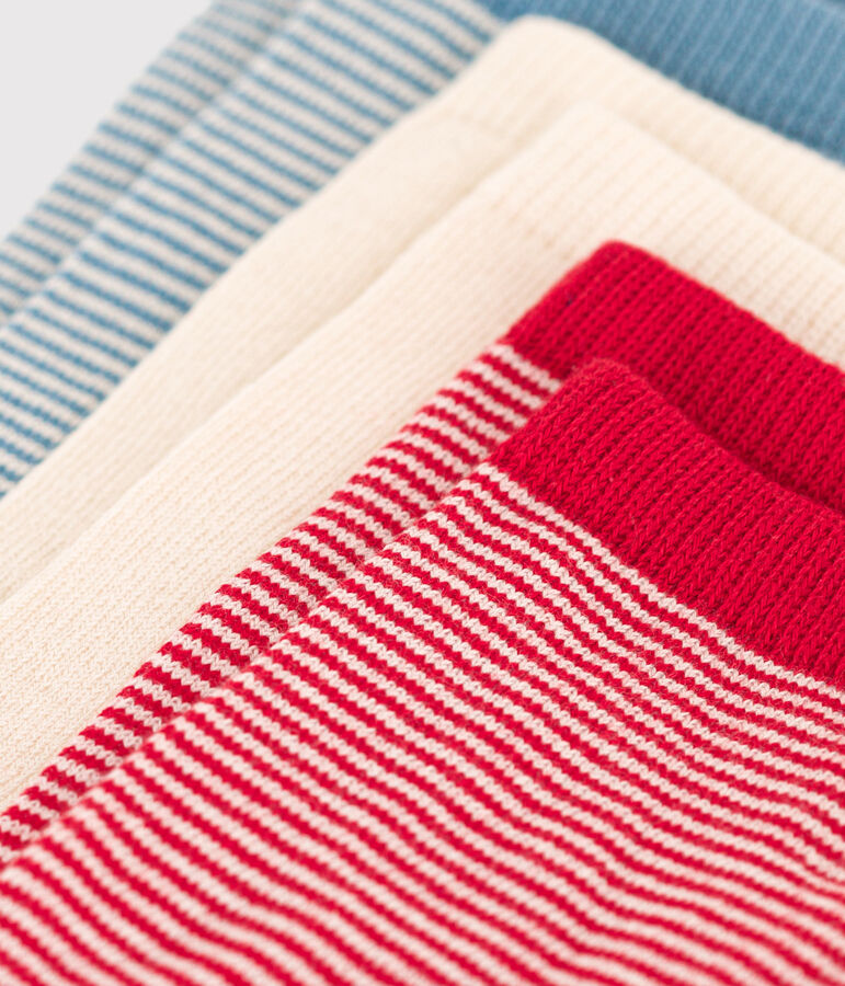 3 pares de calcetines infantiles de algod&oacute;n a rayas multicolor