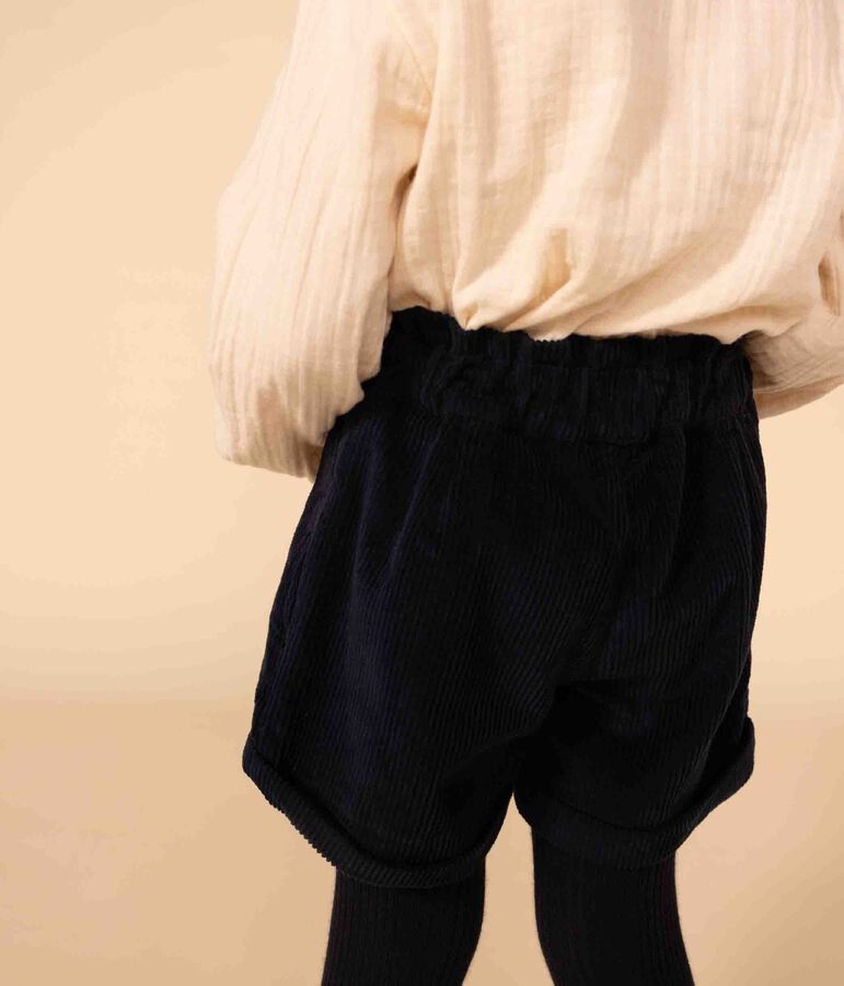 Pantal&oacute;n corto de pana de ni&ntilde;a azul