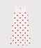 Camisón de algodón para mujer blanco MARSHMALLOW/rojo TERKUIT