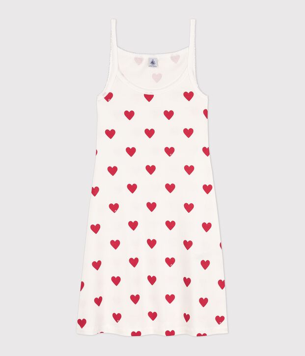 Camis&oacute;n de algod&oacute;n para mujer blanco/rojo
