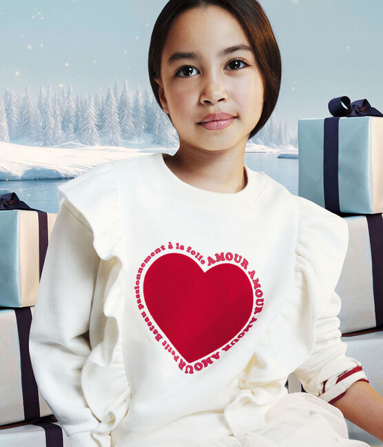 Sudadera infantil de algodón con estampado crudo MILK