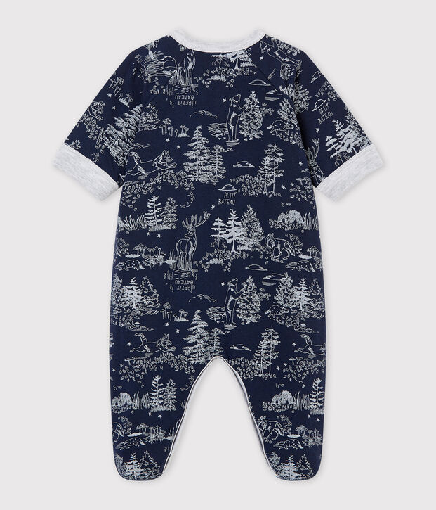 Pelele de noche para beb&eacute; ni&ntilde;o azul/blanco